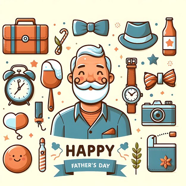 a poster of a grandfather with a beard and mustache