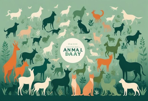 Photo a poster of a group of animals that say hello day