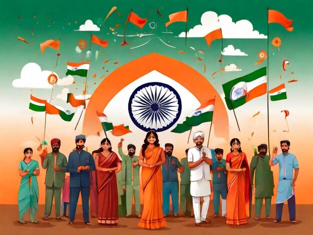 a poster of a group of people with the word indian on it