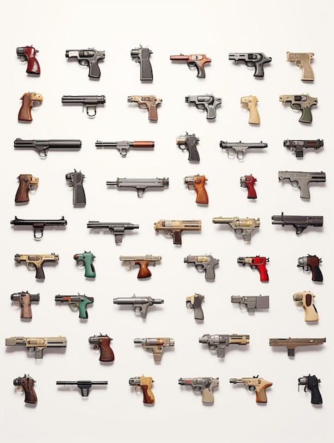 Photo a poster of guns and weapons from the game of thrones.