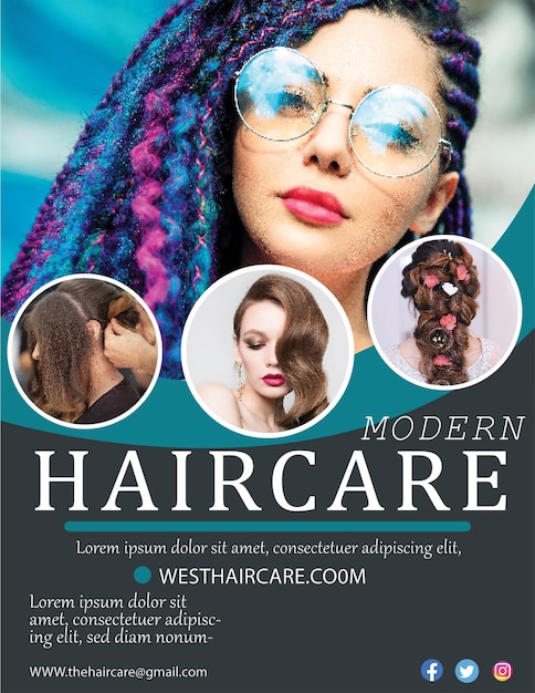 a poster for a hair salon called hair care