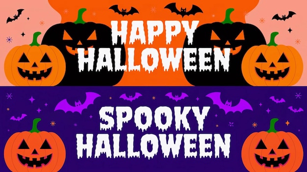 a poster for halloween with bats and the words happy halloween on it