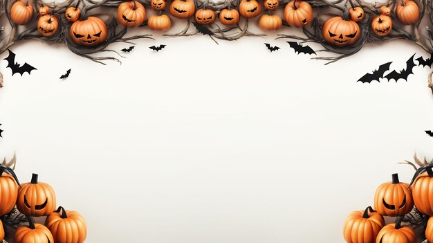 a poster for halloween with pumpkins on it