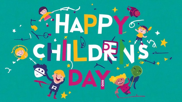a poster for happy childrens day with a happy childrens day