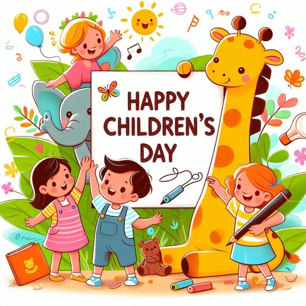 a poster for happy childrens day