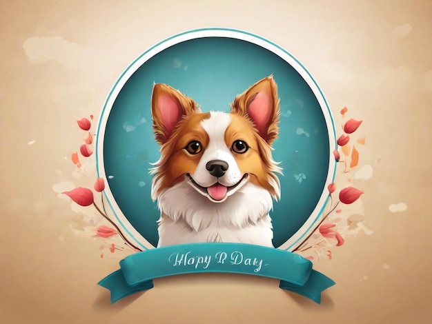 a poster for happy day with a dog on it