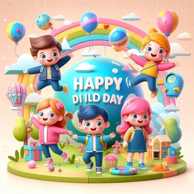 Photo a poster for happy day with a happy day in the background