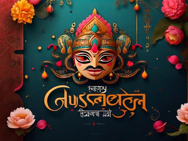 a poster for a happy festival with a face on it