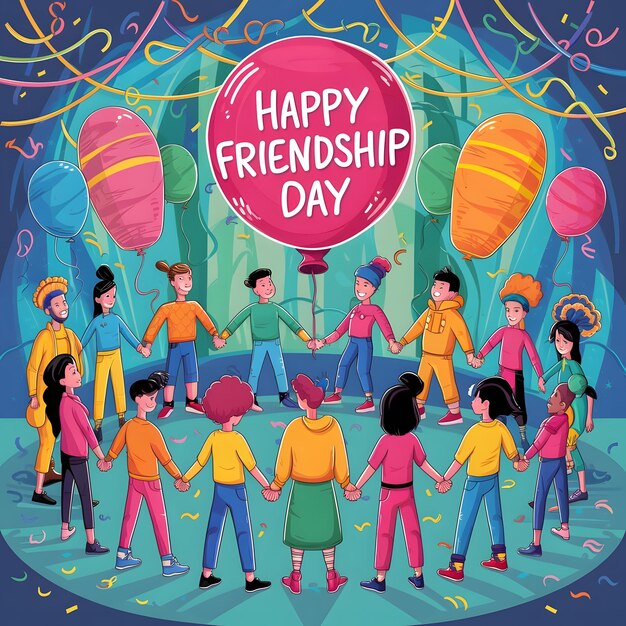 a poster for happy friendship day with a happy friendship day