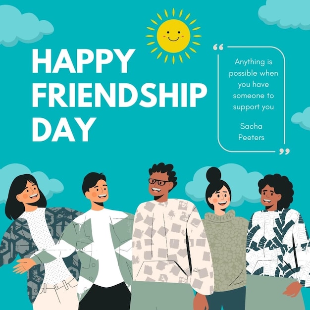 a poster for happy friendship day with a happy friendship day