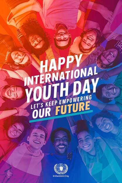 Photo a poster for a happy international youth day