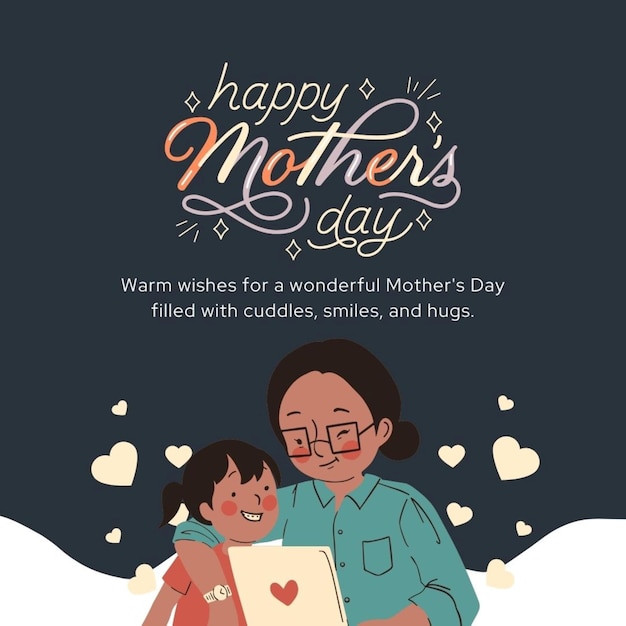 a poster for happy mothers day with a quote from mother and daughter