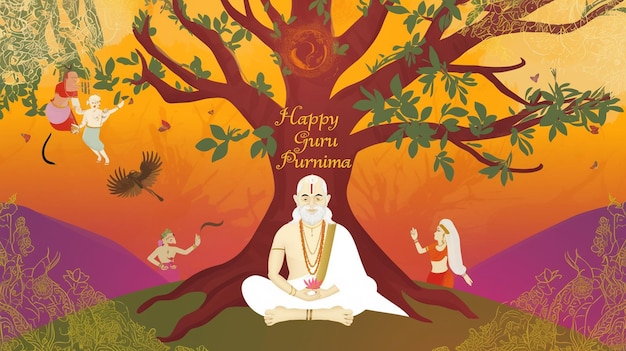 a poster for a happy nau under a tree with a quote from a happy birthday