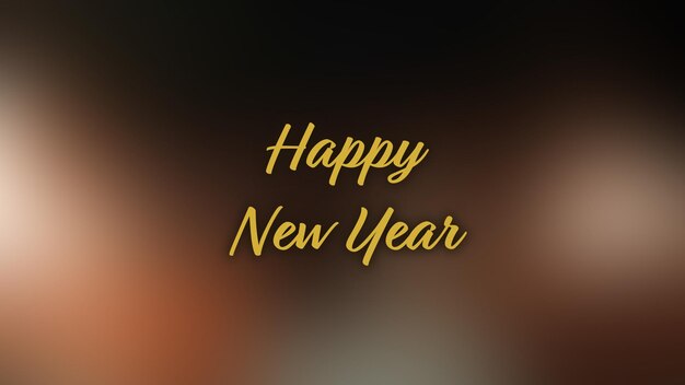 A poster for happy new year with a yellow text that says happy new year.