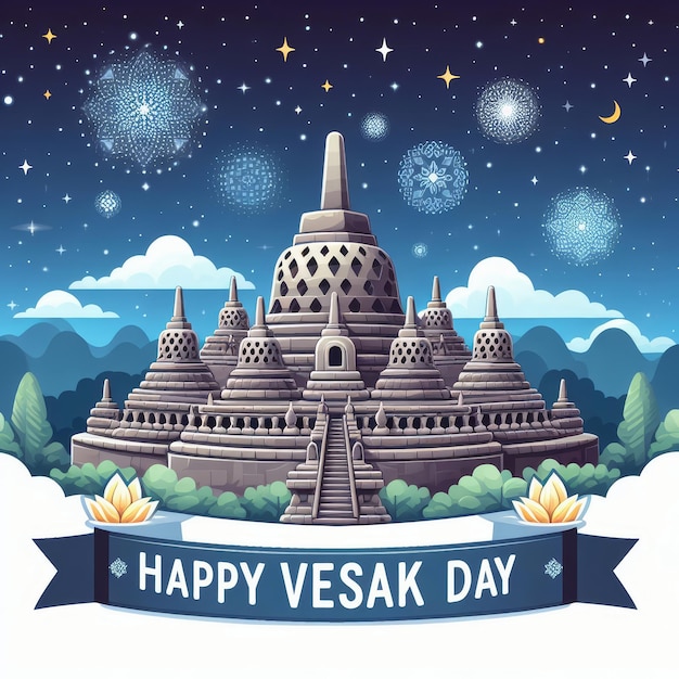 Photo a poster for happy vesak day background