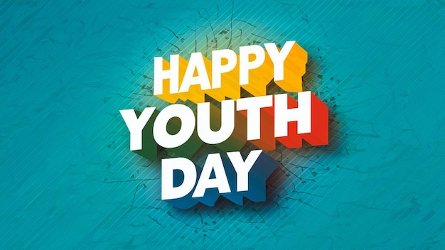 Photo a poster for a happy youth day with a blue background