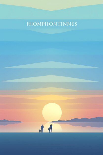 Poster of Harmonious Horizons Illustrate a Diverse Group Gaz NO WAR Concept Art 2D Flat Design