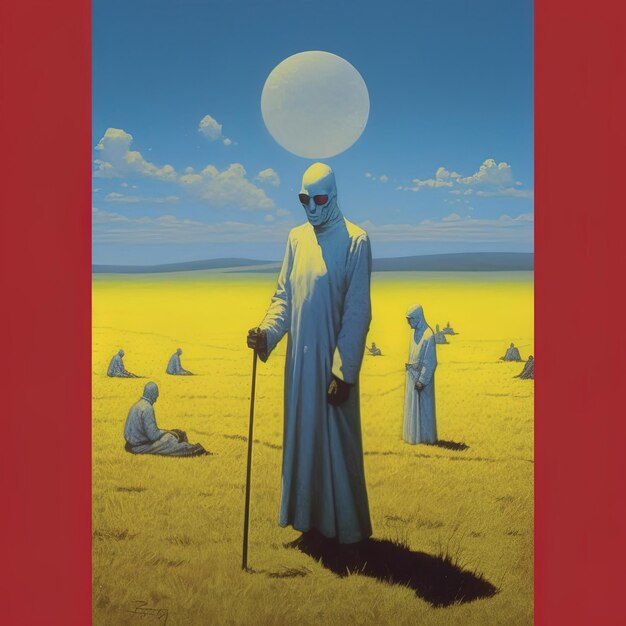 a poster for the holy man with a moon in the background