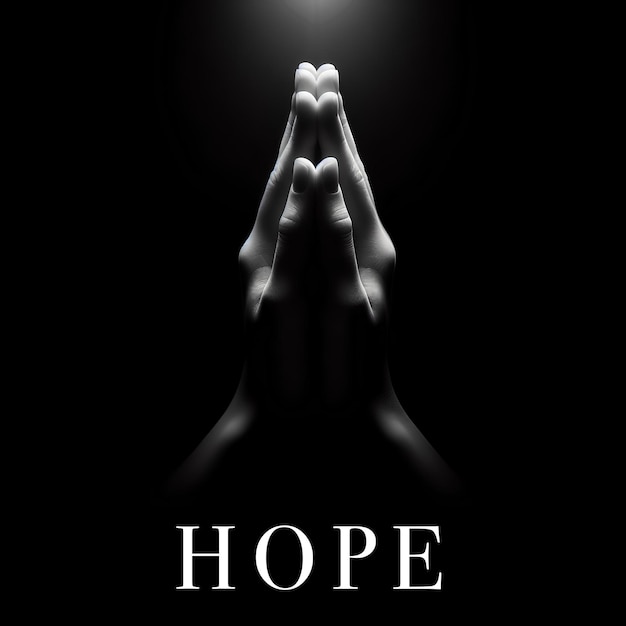 a poster for hope and the words hope in white