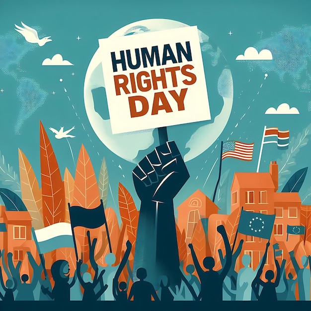 Photo a poster for human rights day day day day