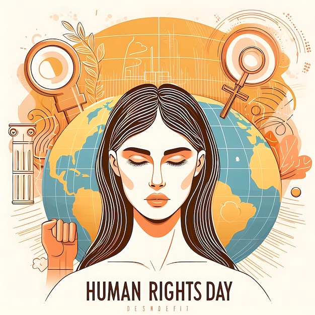 Photo a poster for human rights day in human rights