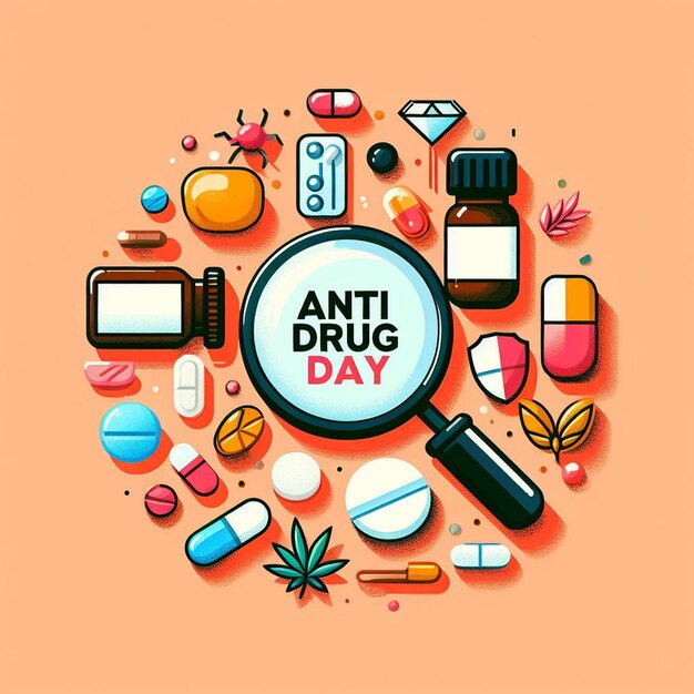 a poster illustration of anti drug day