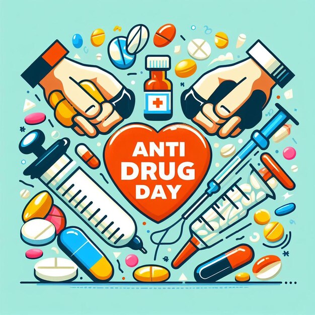 Photo a poster illustration of anti drug day