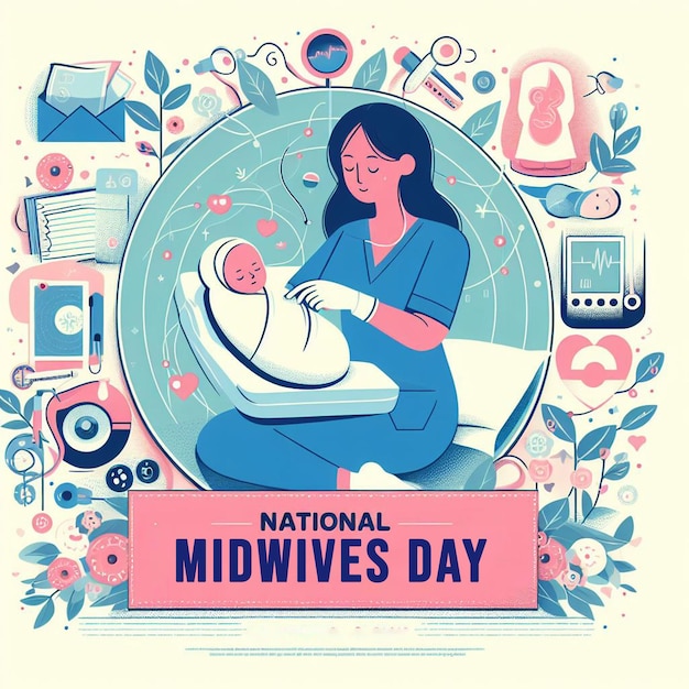 poster illustration for National Midwives Day