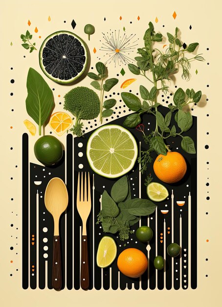 Фото Плакат с изображением заведения, продающего натуральные продукты питания и овощи, генерирующий искусственный интеллект