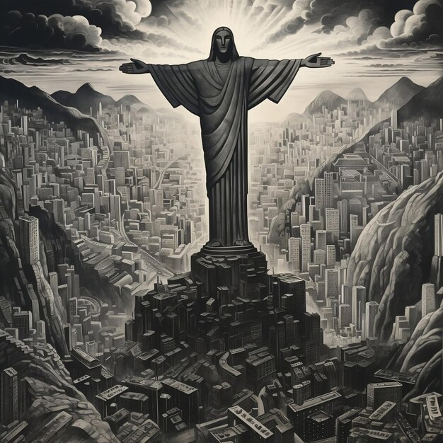 poster image vintage depiction of Rio de Janeiro