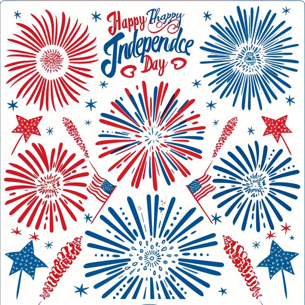 Photo a poster of independence day with a patriotic background and a star in the middle