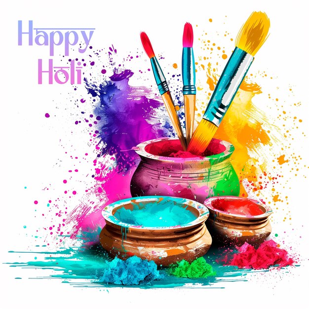 Photo a poster of the indian happy holi celebration