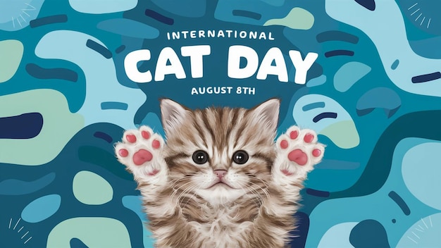 Photo a poster for the international cat day of the world