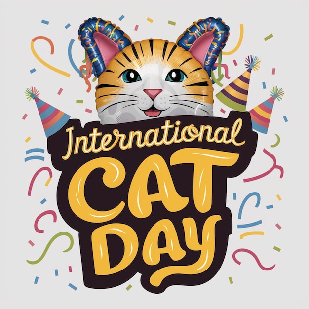 Photo a poster for the international day of the cat day