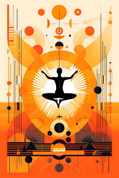 Poster of international day of yoga with people doing yoga poses white 2d design international day