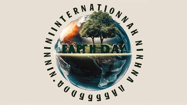 Foto poster per la giornata internazionale in forma di globo con le parole giornata internazionale