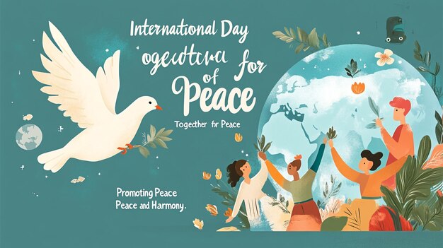Photo a poster for international peace for peace for peace of peace