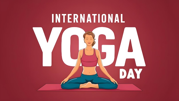 a poster for international yoga day featuring a woman doing yoga