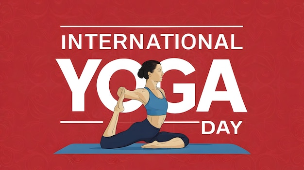 a poster for international yoga day featuring a woman doing yoga