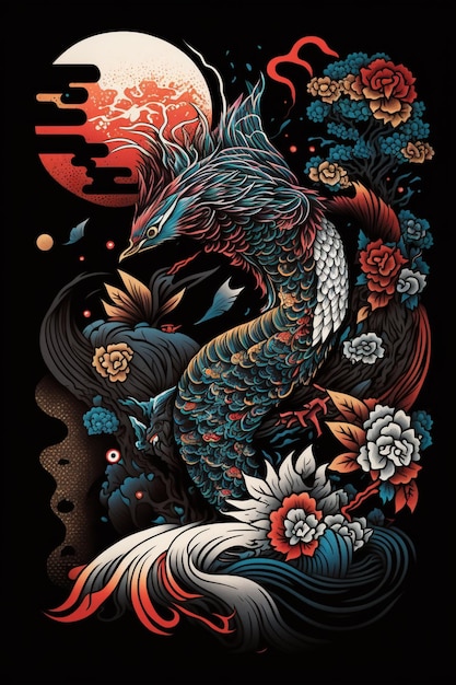 A poster for a japanese rock band called the dragon.