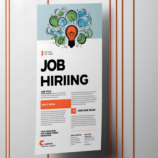 a poster for job job is displayed on a wall