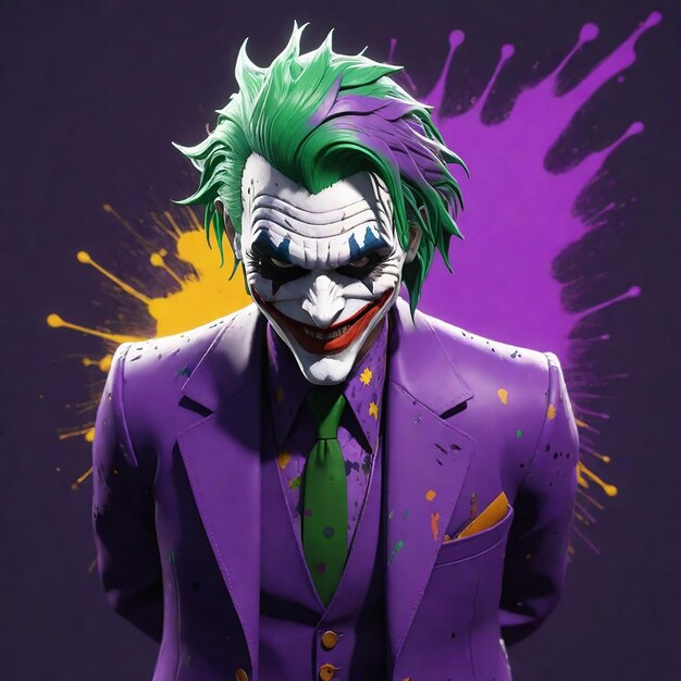 Photo a poster of a joker with a purple background