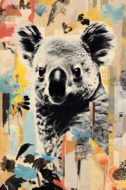 Premium AI Image  a poster for a koala that has a picture of a koala on it