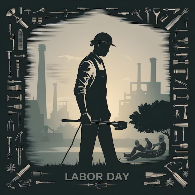 Photo a poster for the labor day