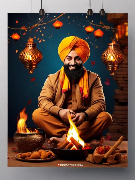 a poster of a man sitting in front of a fire with a man sitting in front of him