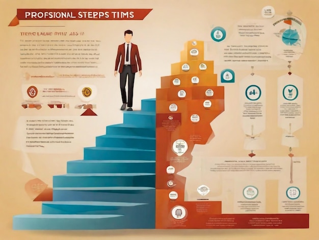 a poster for a man with different steps