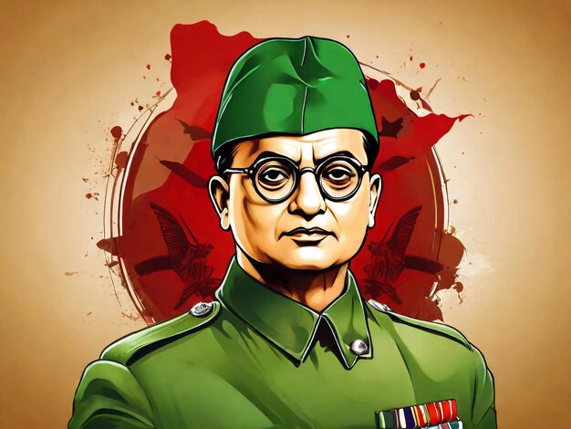 Photo a poster of a man with glasses and a green hat