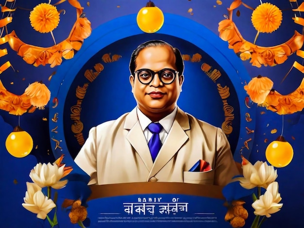 a poster for a man with glasses and a picture of a man in a suit