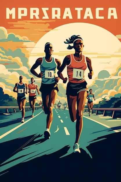 a poster for a marathon with the number 10 on it