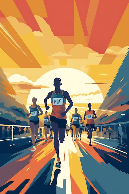 a poster for the marathon with the number on it